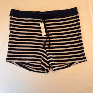 J.Crew Waffle Knit Drawstring Shorts – Striped – Size L - 0180